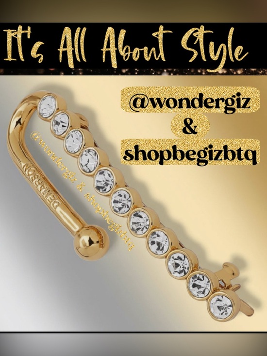 NWT Authentic Demarson Women\'s 12k Gold Plated Maia Crystal Hair Clip main image 6